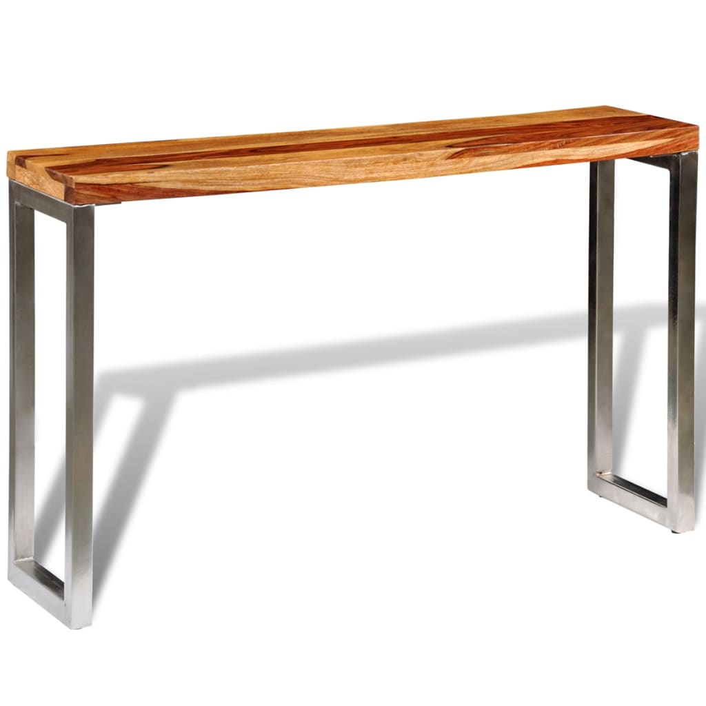 Mesa consola con patas de acero madera maciza - Imagen 5