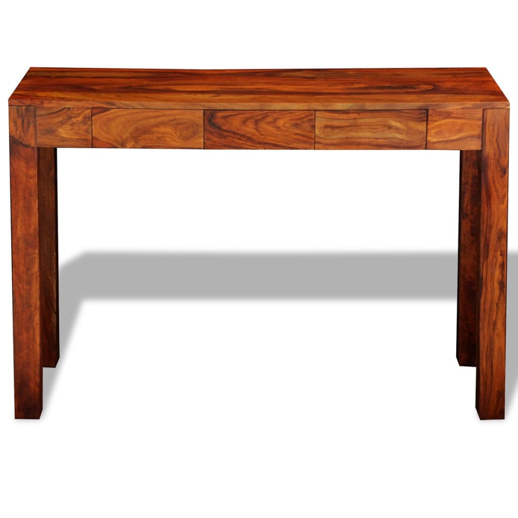 Mesa consola con 3 cajones madera maciza Sheesham 80 cm - Imagen 2