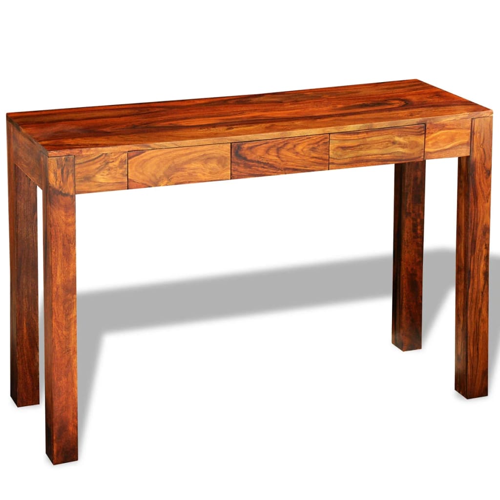 Mesa consola con 3 cajones madera maciza Sheesham 80 cm - Imagen 6