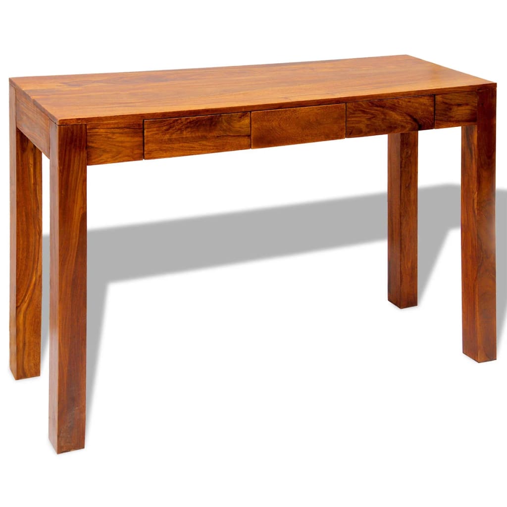 Mesa consola con 3 cajones madera maciza Sheesham 80 cm - Imagen 7