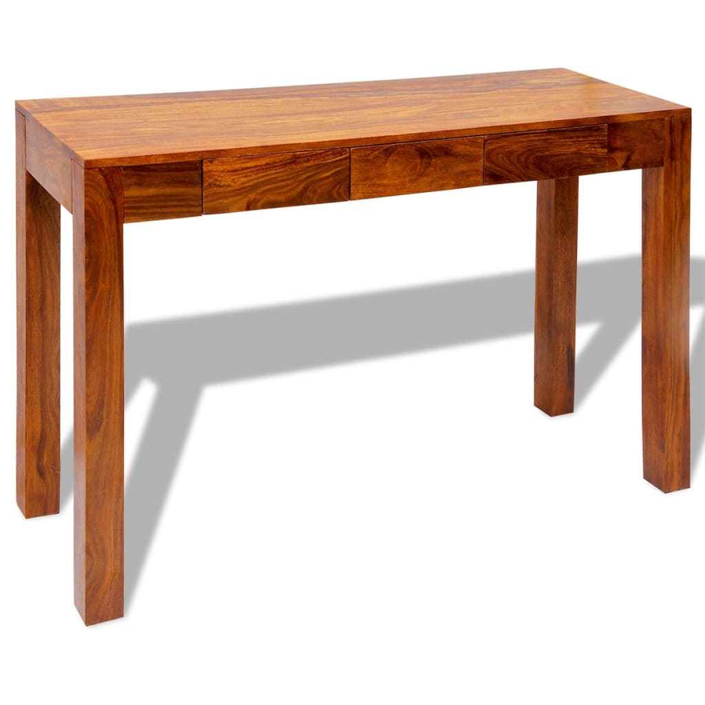 Mesa consola con 3 cajones madera maciza Sheesham 80 cm - Imagen 9