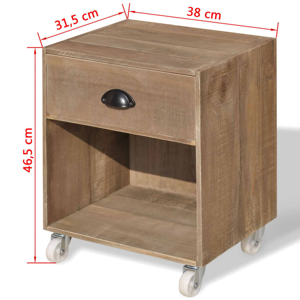 Mesita de noche marrón 2 unidades madera maciza - Imagen 12