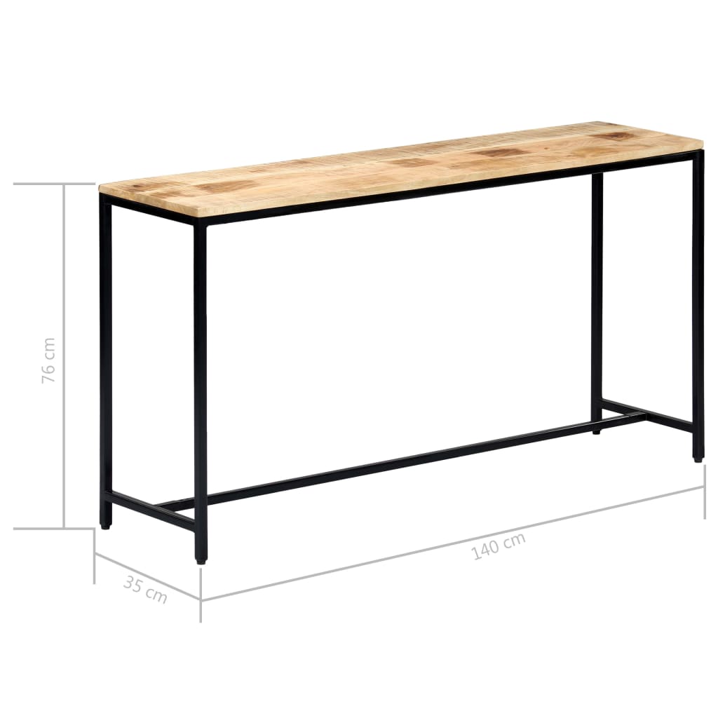 Mesa consola de madera maciza de mango en bruto 140x35x76 cm - Imagen 6