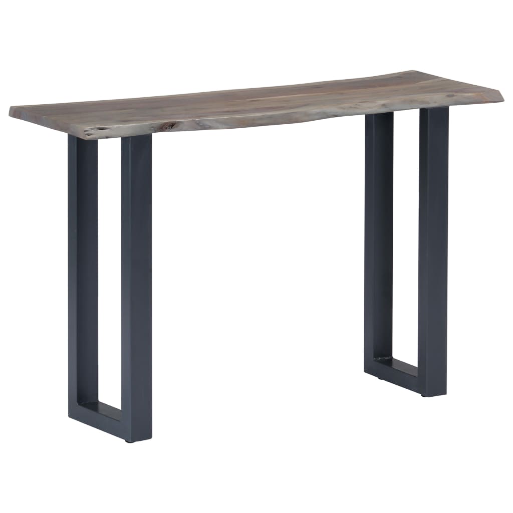 Mesa consola 115x35x76 cm madera maciza de acacia y hierro gris - Imagen 8