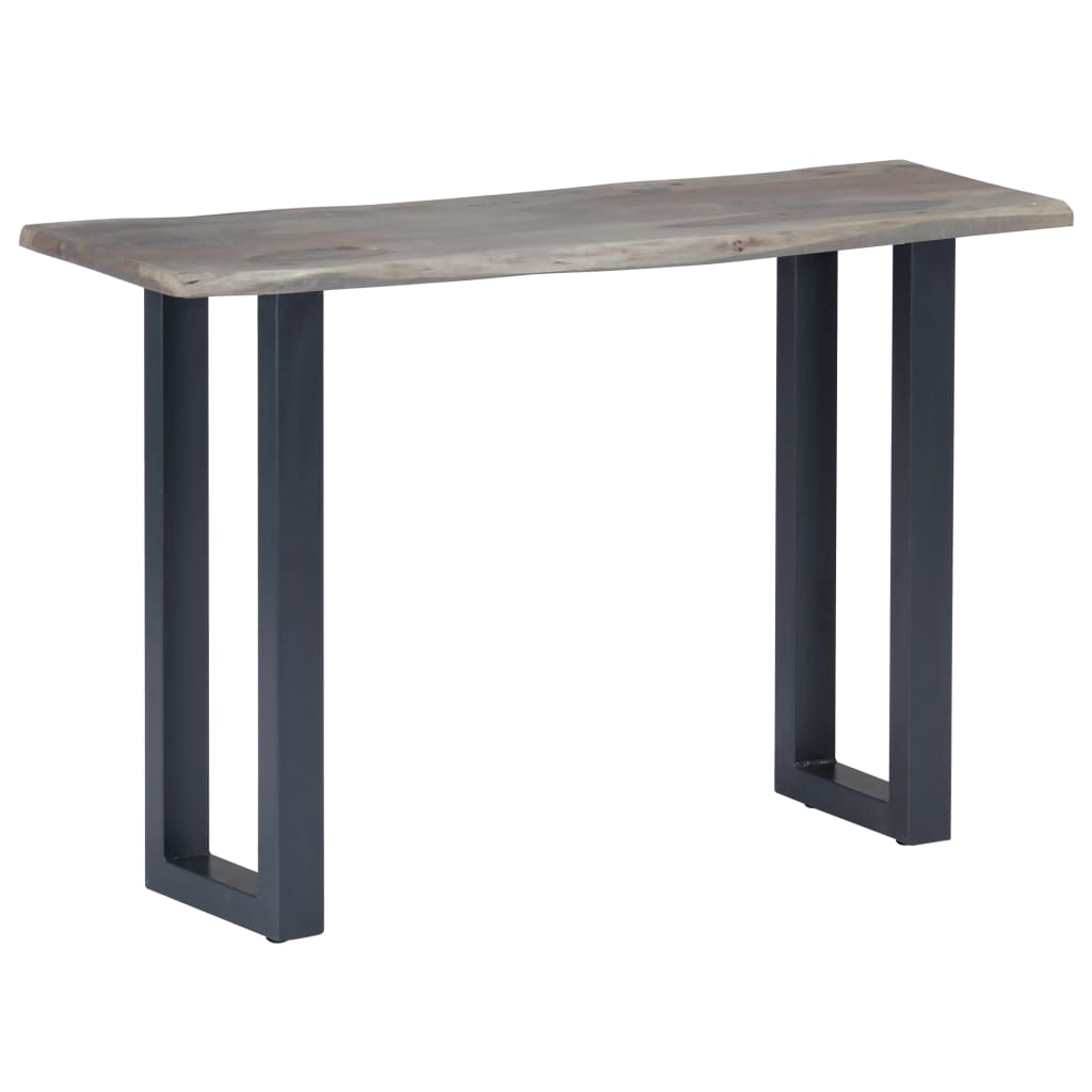 Mesa consola 115x35x76 cm madera maciza de acacia y hierro gris - Imagen 9