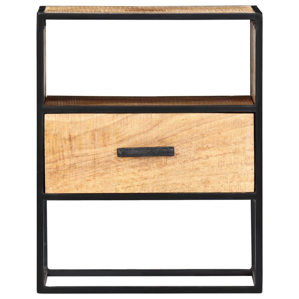 Mesita de noche de madera maciza de mango 40x30x50 cm - Imagen 2