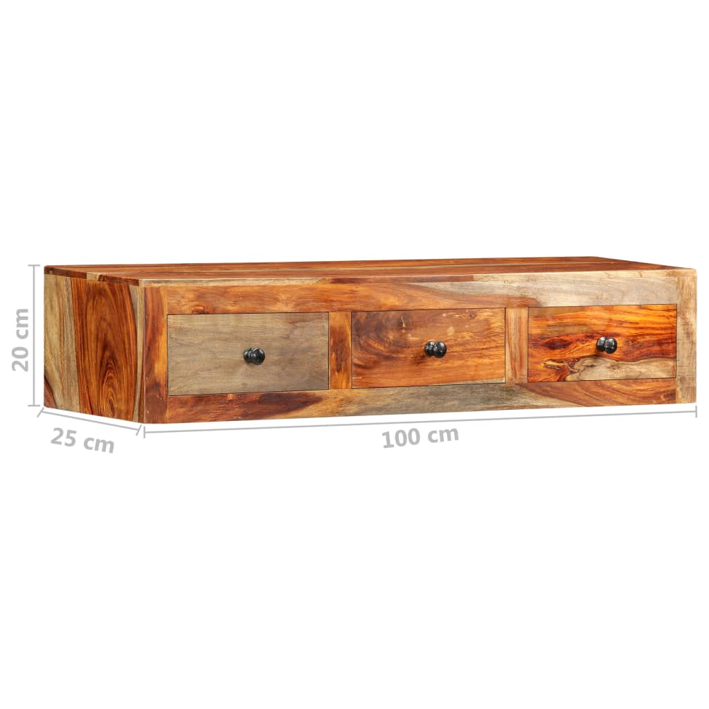 Mesa consola de pared madera maciza de Sheesham 100x25x20 cm - Imagen 8