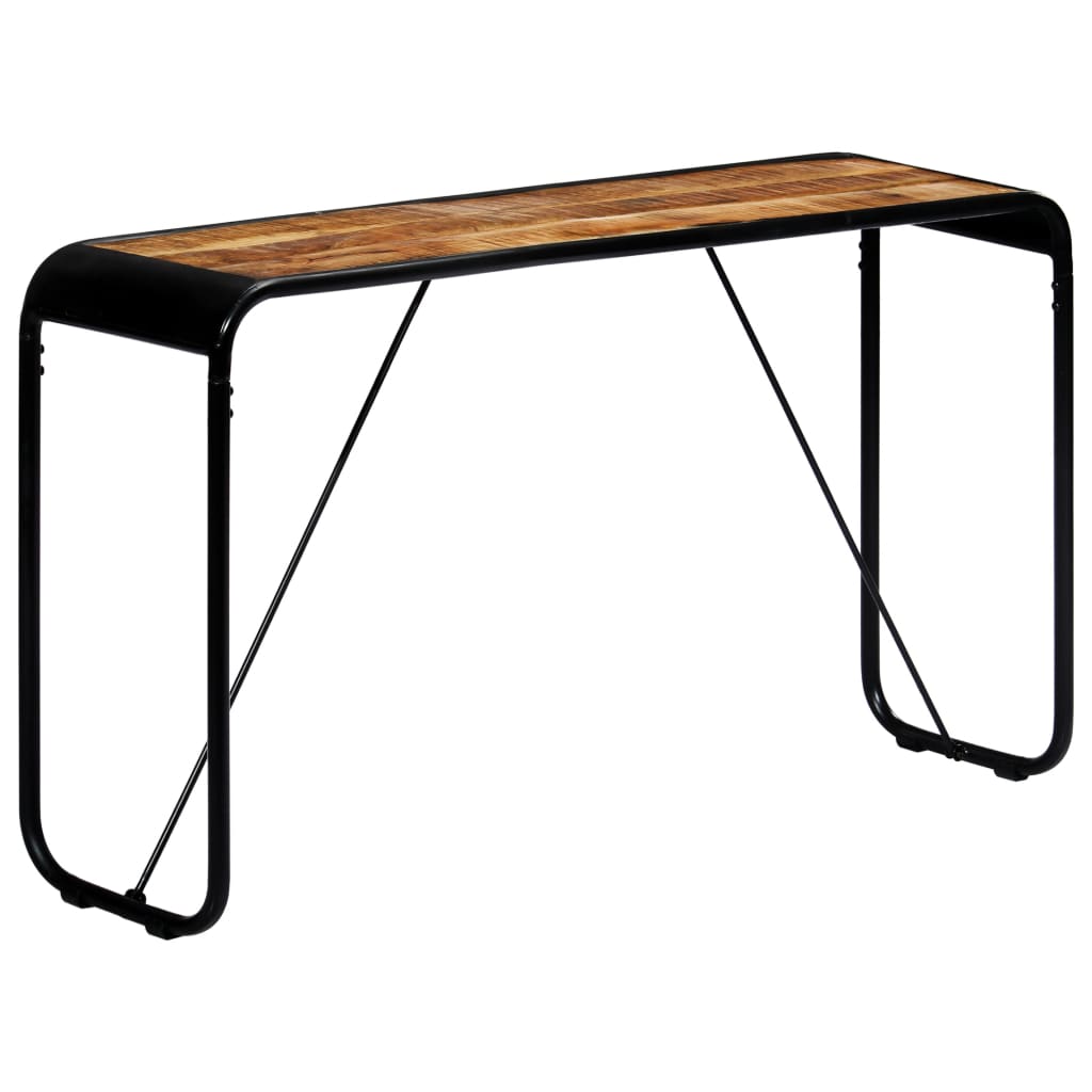 Mesa consola de madera maciza de mango sin tratar 140x35x76 cm - Imagen 11