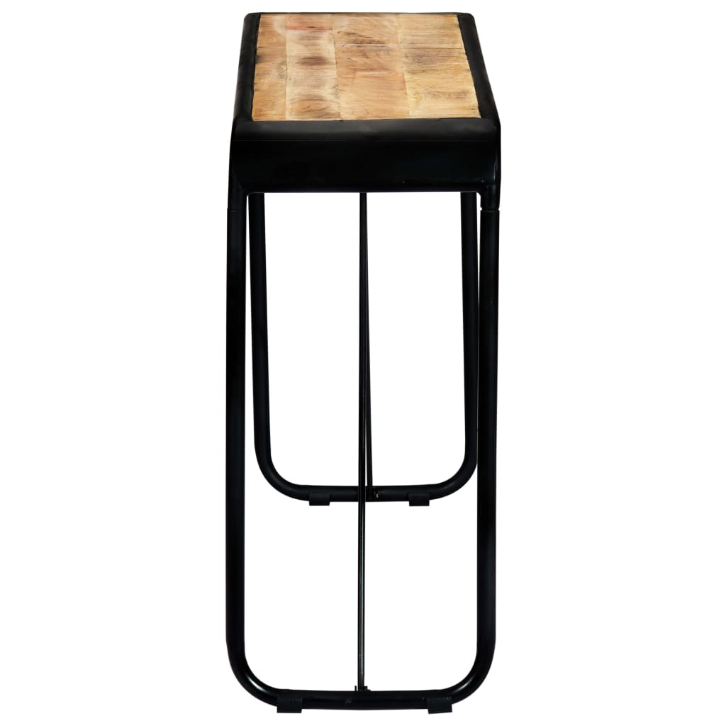 Mesa consola de madera maciza de mango sin tratar 140x35x76 cm - Imagen 4