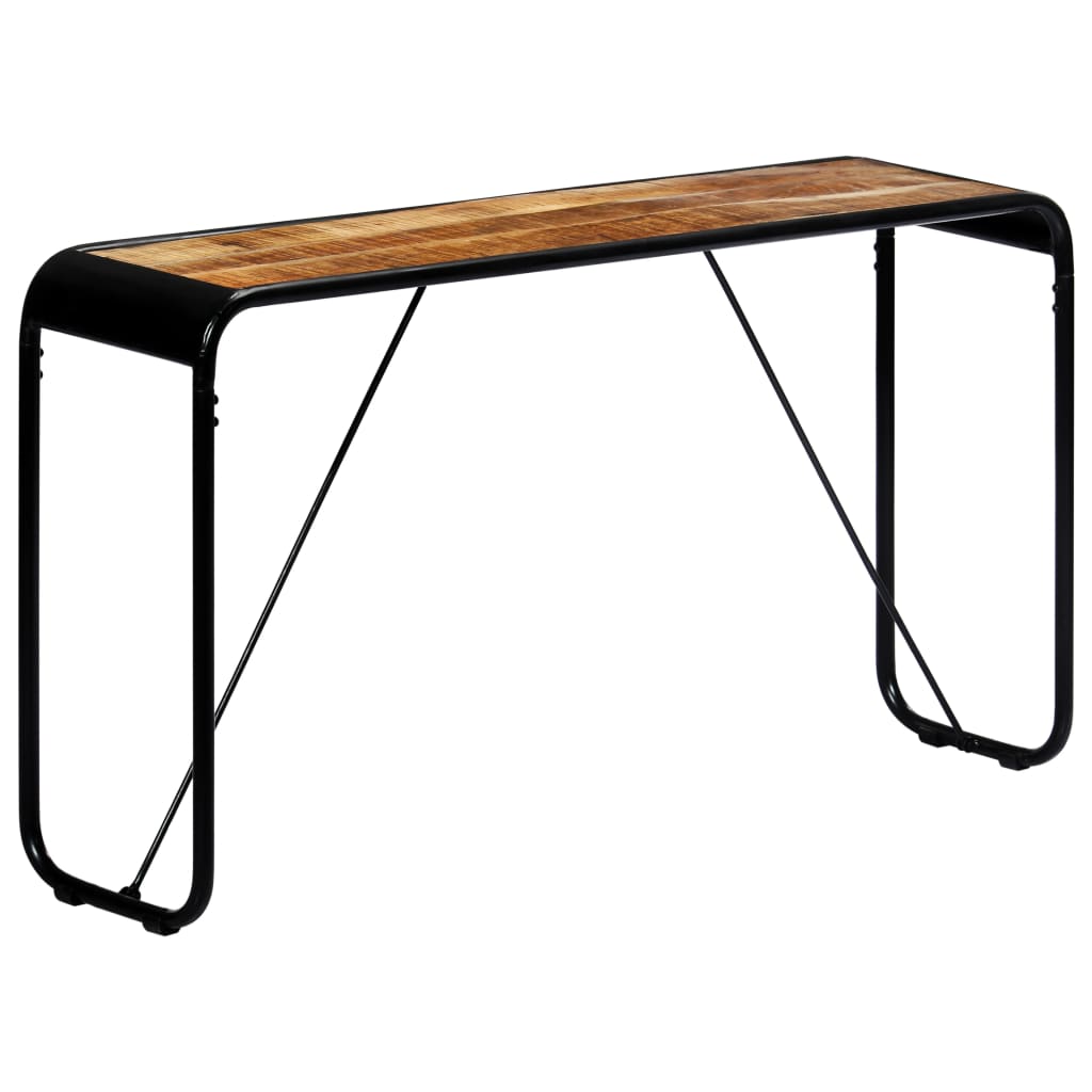 Mesa consola de madera maciza de mango sin tratar 140x35x76 cm - Imagen 8