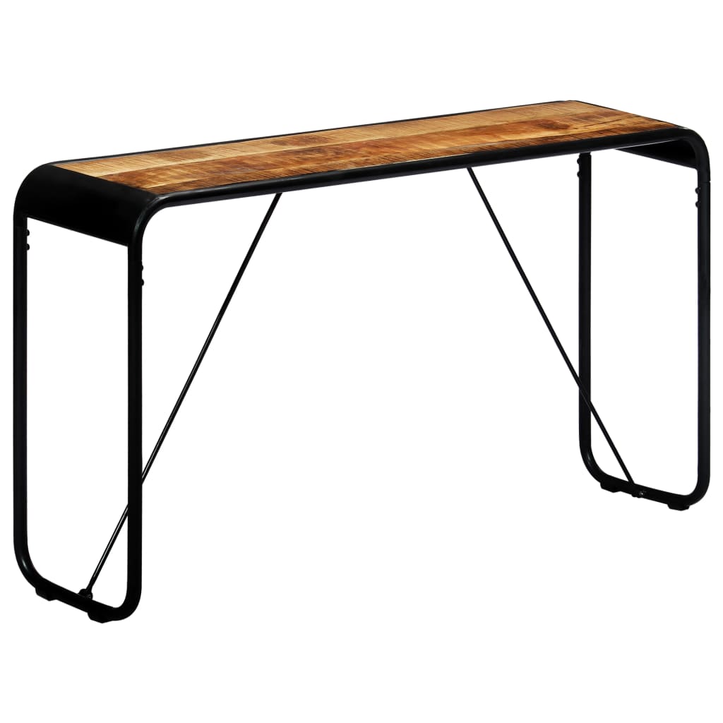 Mesa consola de madera maciza de mango sin tratar 140x35x76 cm - Imagen 9