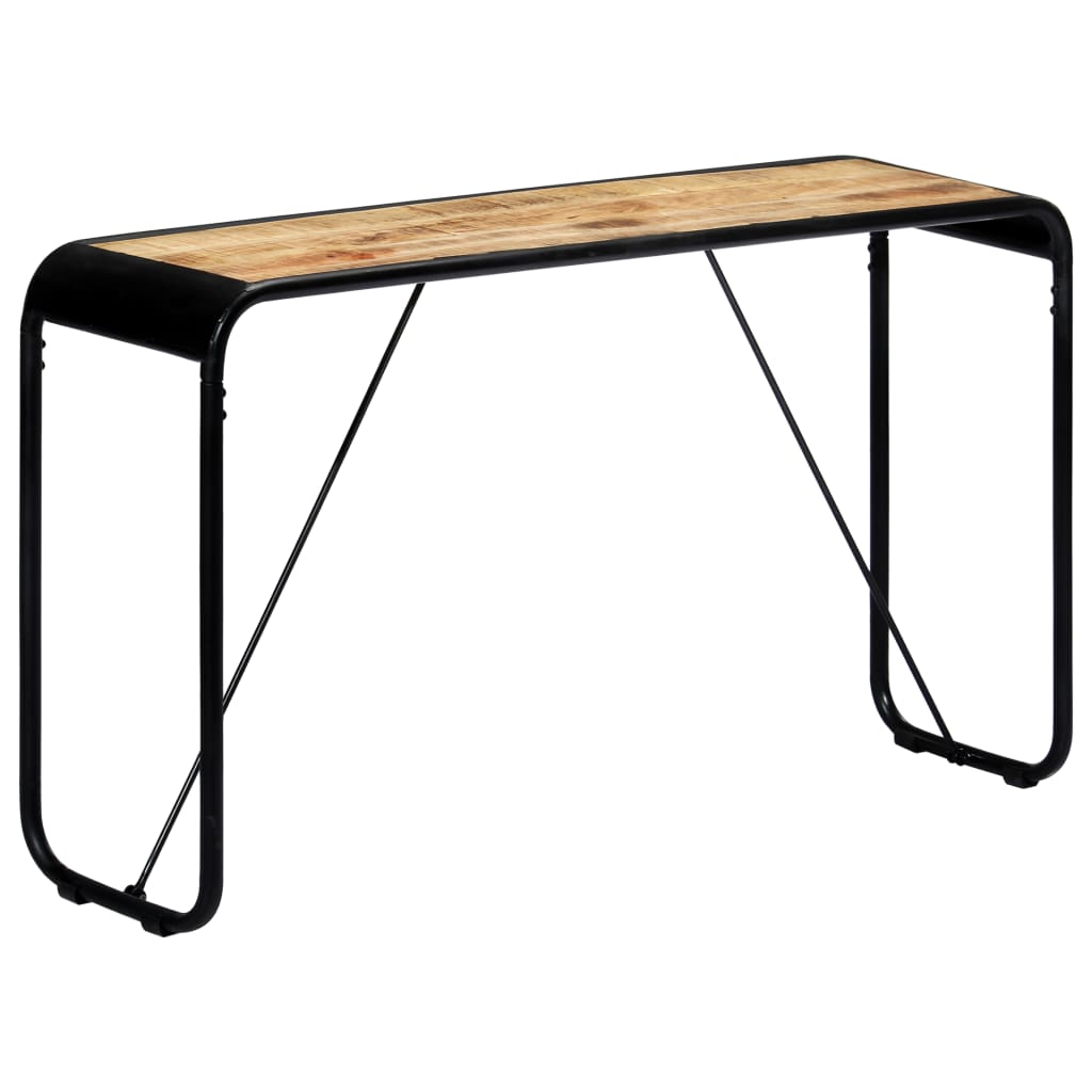 Mesa consola de madera maciza de mango sin tratar 140x35x76 cm - Imagen 10