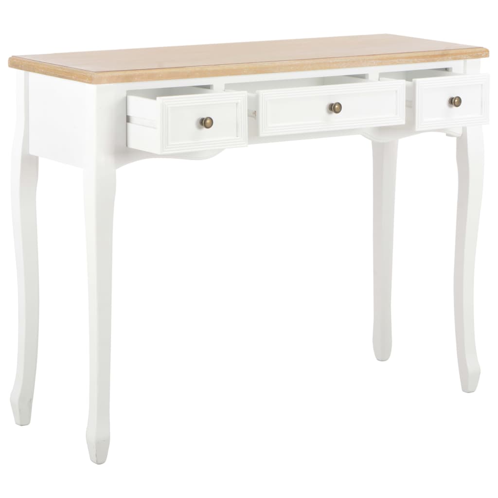 Mesa consola tocador con 3 cajones blancos - Imagen 2