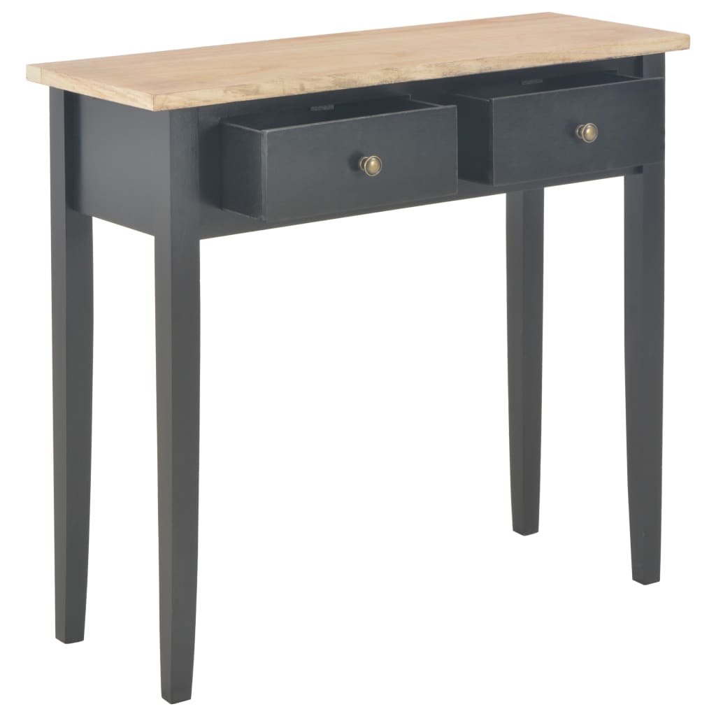 Mesa consola tocador de madera negra 79x30x74 cm - Imagen 2