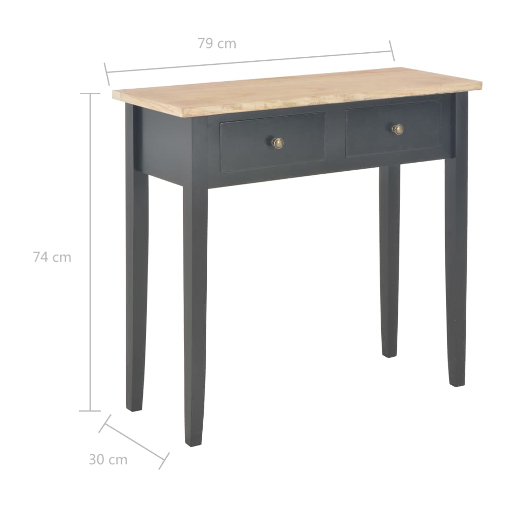Mesa consola tocador de madera negra 79x30x74 cm - Imagen 8