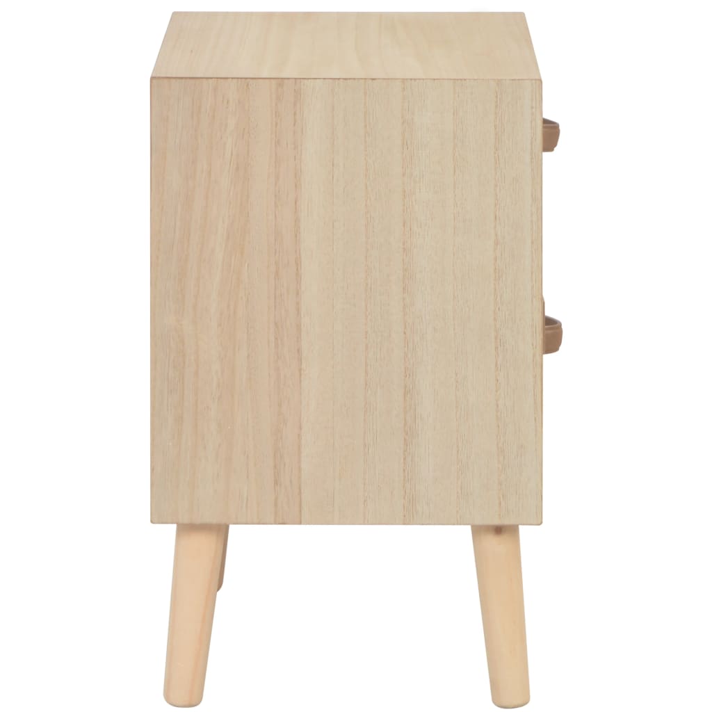 Mesita de noche con 2 cajones madera maciza pino 40x30x49,5 cm - Imagen 4