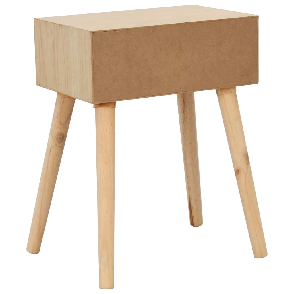 Mesita de noche con cajón madera pino maciza 44x30x58,5 cm - Imagen 4
