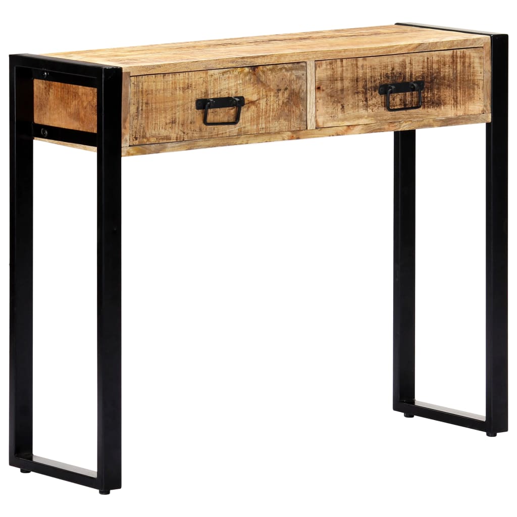 Mesa consola de madera maciza de mango 90x30x75 cm - Imagen 12