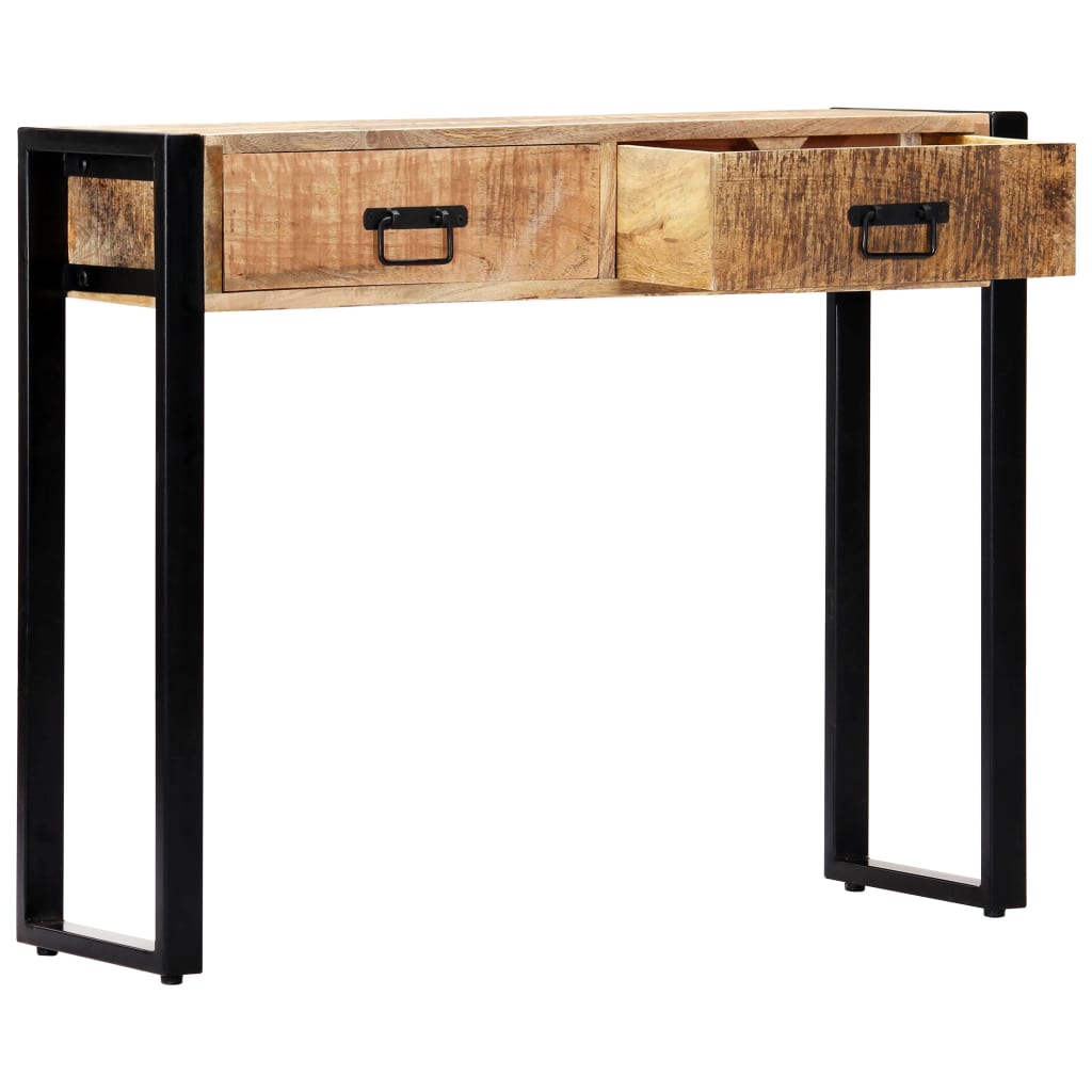 Mesa consola de madera maciza de mango 90x30x75 cm - Imagen 4