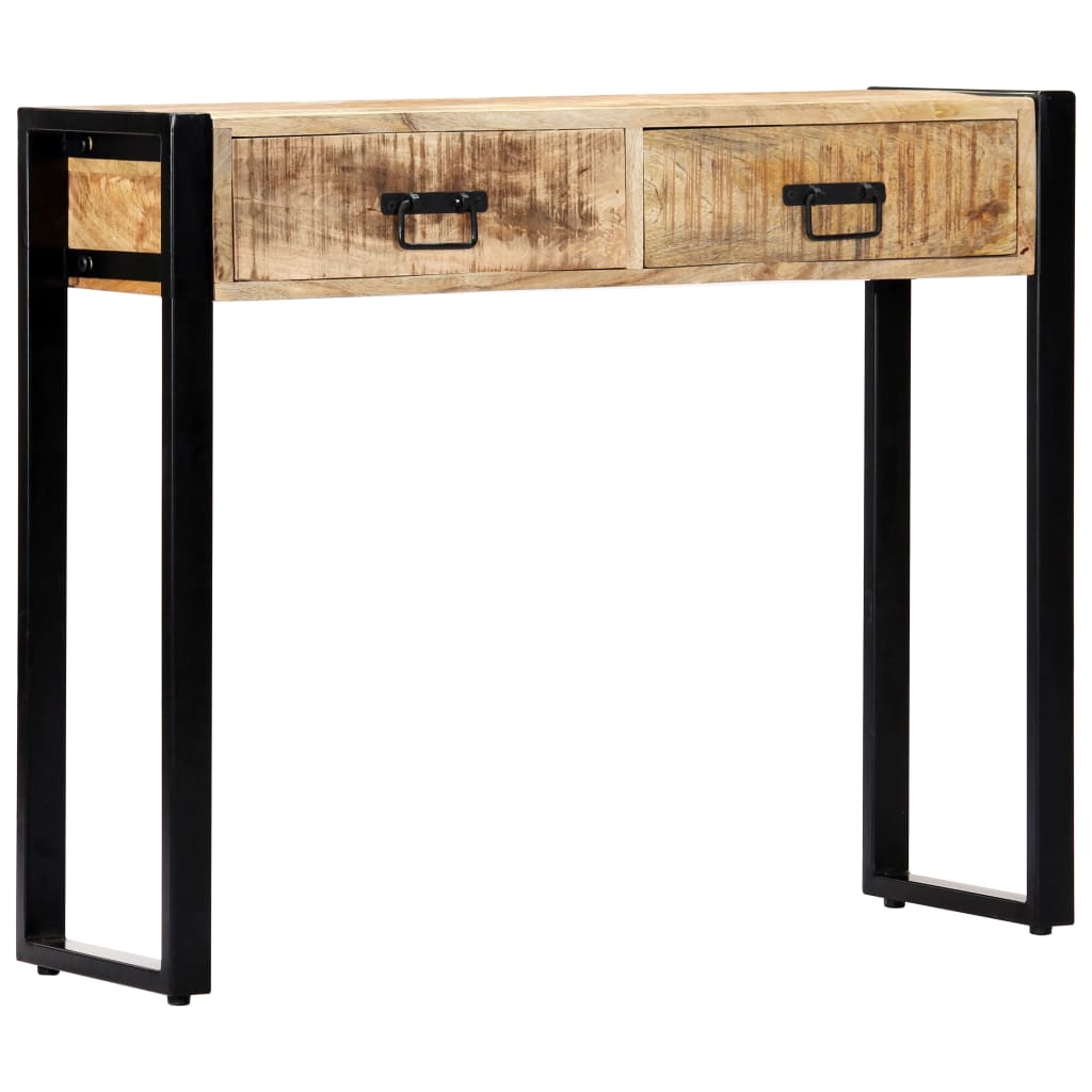 Mesa consola de madera maciza de mango 90x30x75 cm - Imagen 8