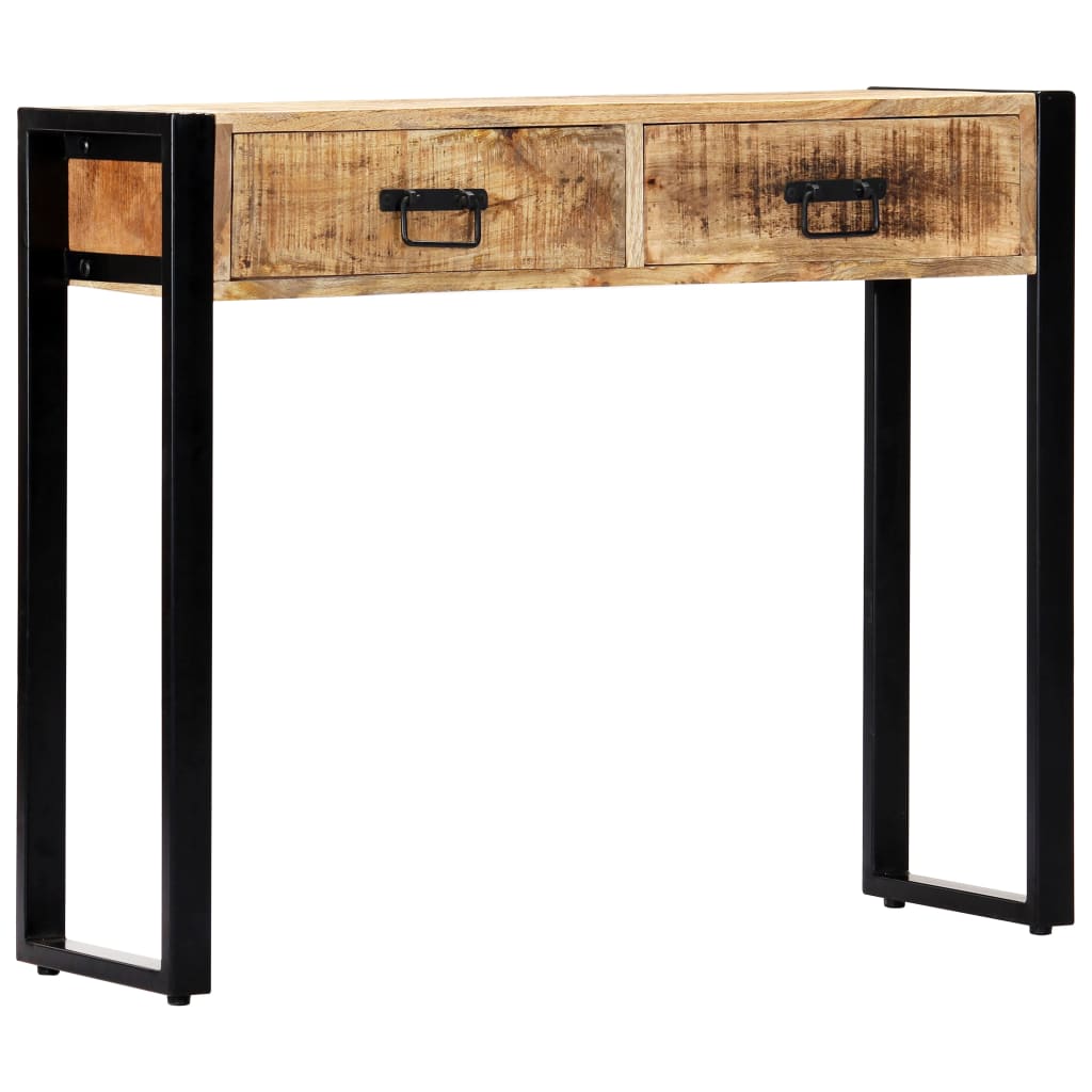 Mesa consola de madera maciza de mango 90x30x75 cm - Imagen 9