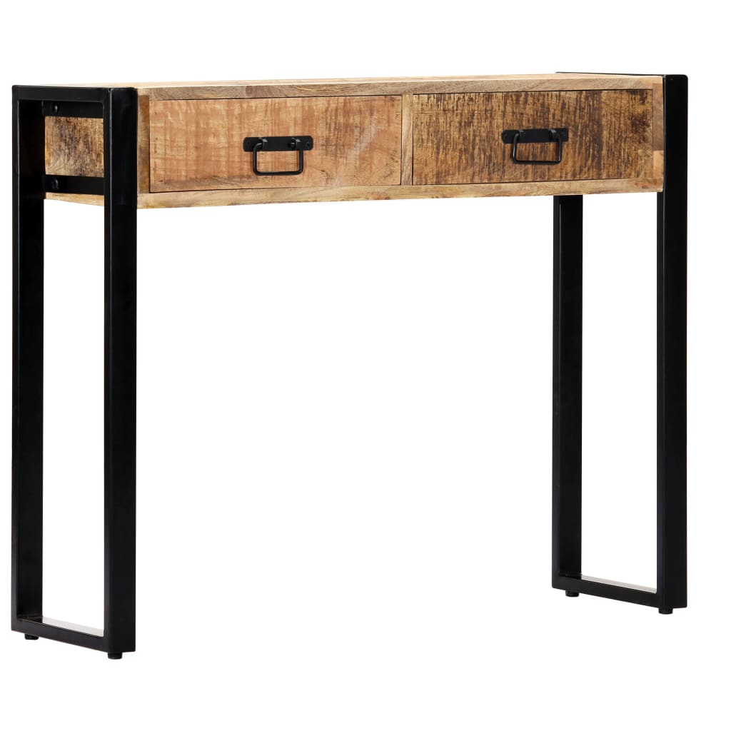 Mesa consola de madera maciza de mango 90x30x75 cm - Imagen 10