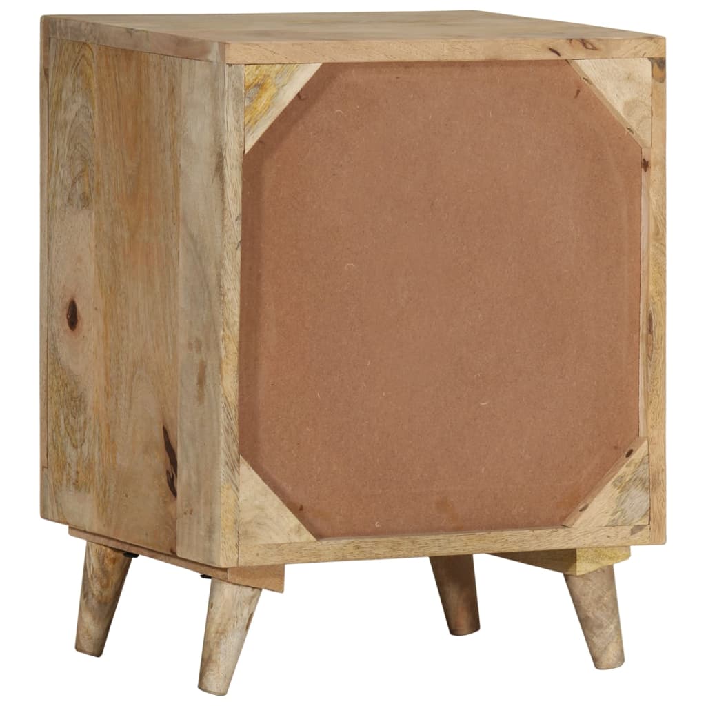 Mesita de noche de madera maciza de mango 40x30x50 cm - Imagen 4