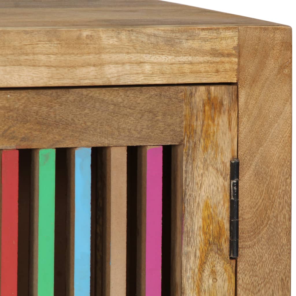 Mesita de noche de madera maciza de mango 40x30x50 cm - Imagen 6