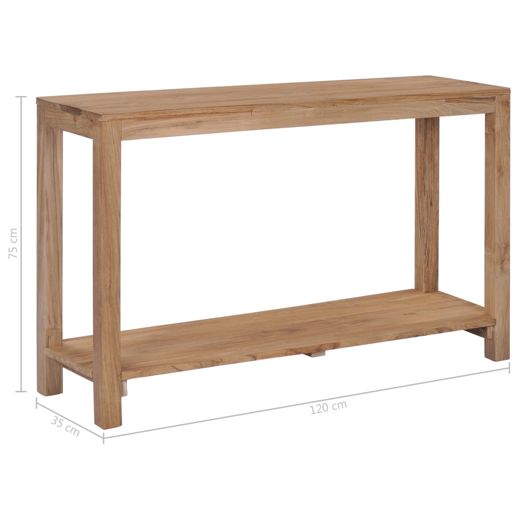 Mesa consola de madera maciza de teca 120x35x75 cm - Imagen 6