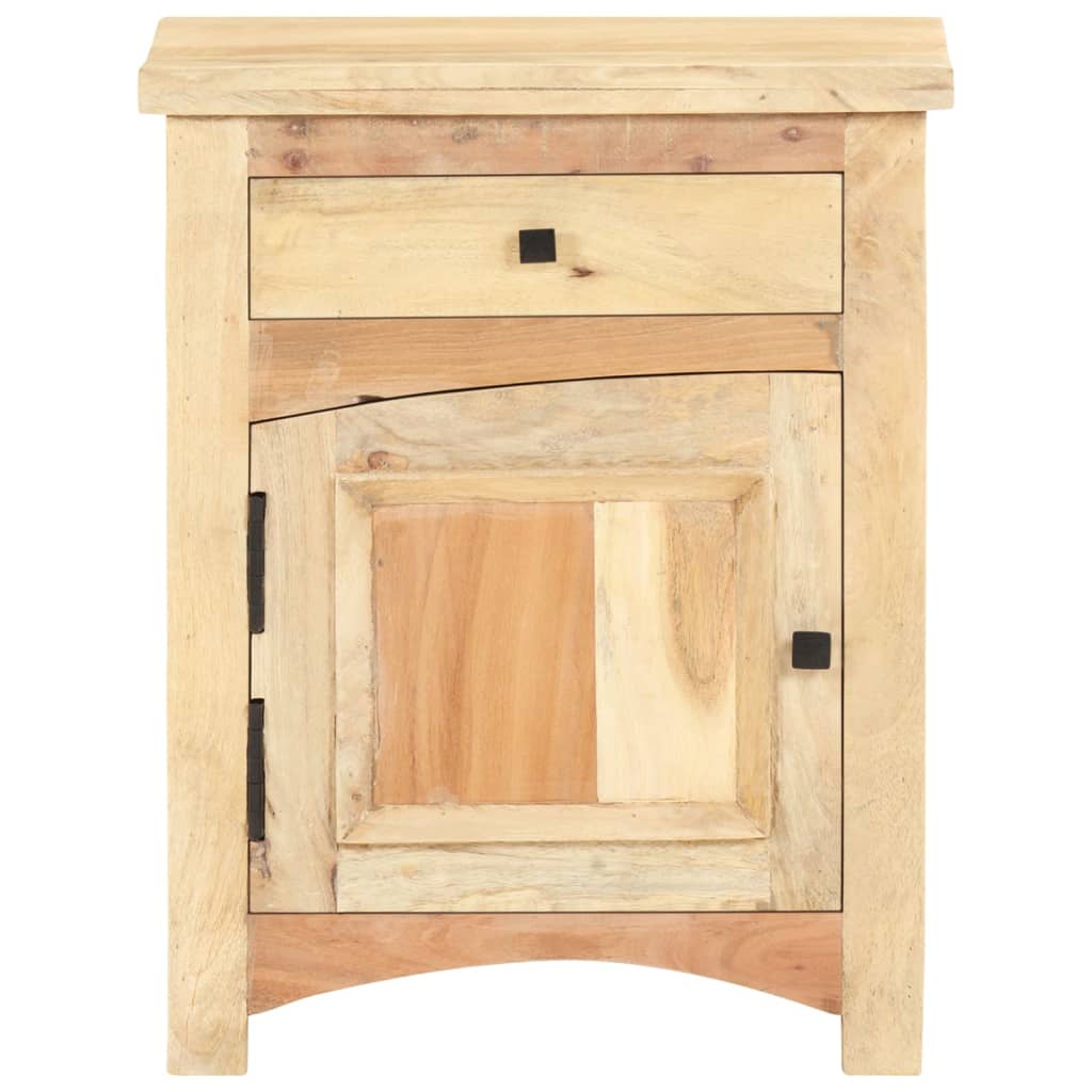 Mesita de noche de madera maciza reciclada 40x30x50 cm - Imagen 2