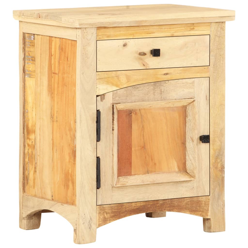 Mesita de noche de madera maciza reciclada 40x30x50 cm - Imagen 10