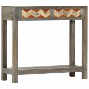 Mesa consola de madera maciza de mango gris 86x30x76 cm