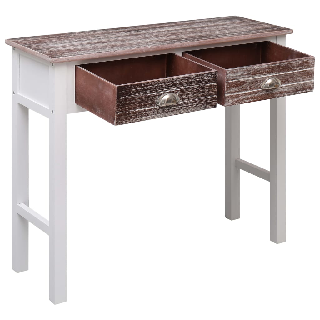Mesa consola de madera marrón 90x30x77 cm - Imagen 3