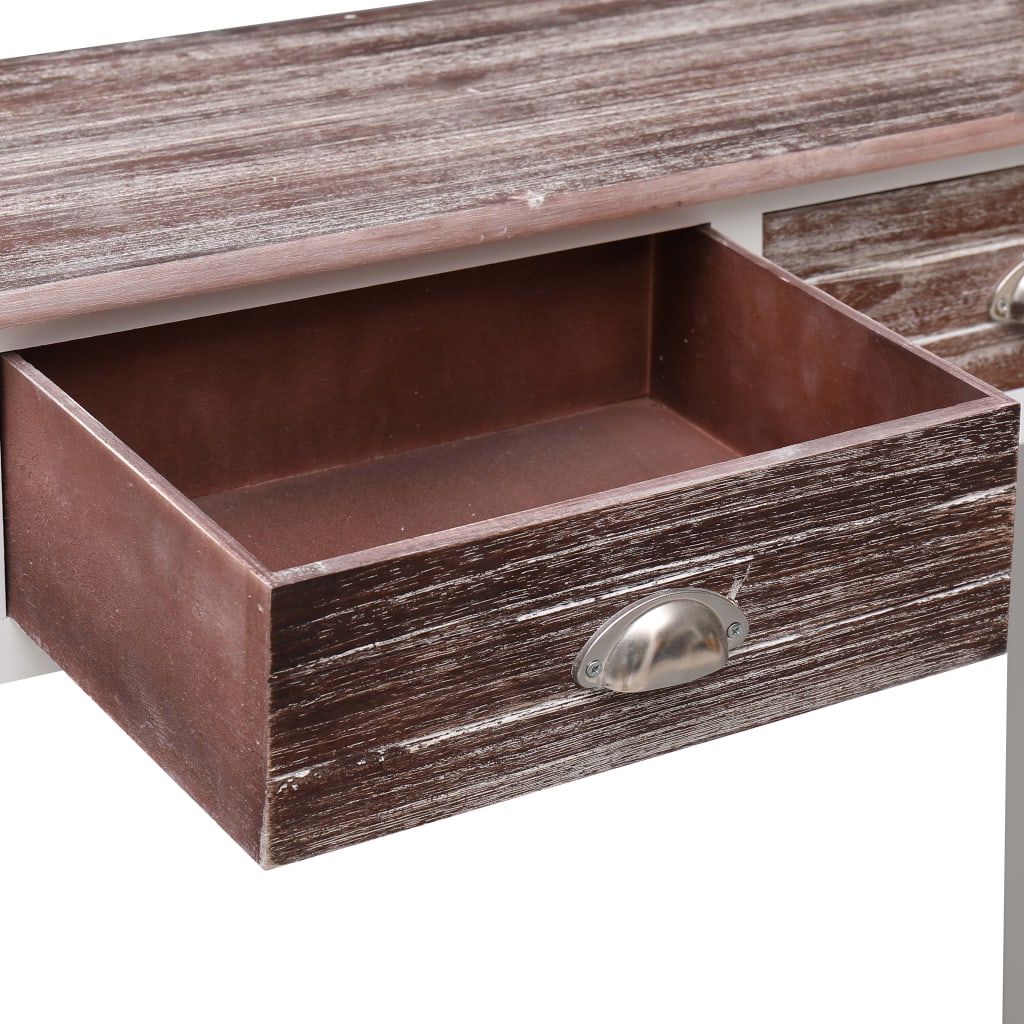 Mesa consola de madera marrón 90x30x77 cm - Imagen 6