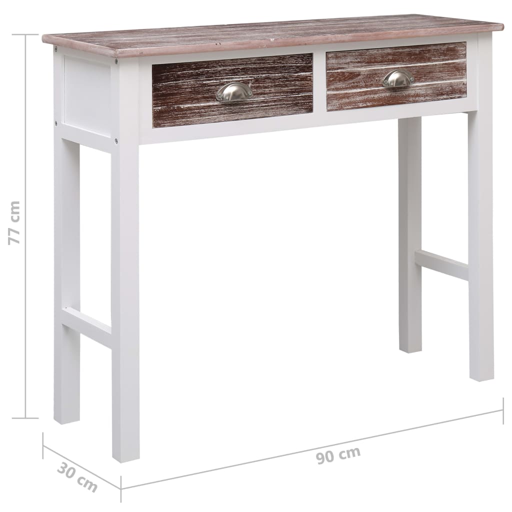 Mesa consola de madera marrón 90x30x77 cm - Imagen 8