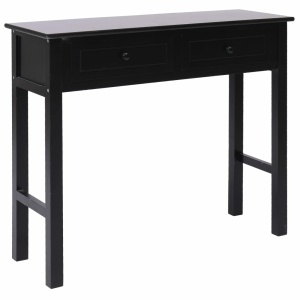 Mesa consola de madera negra 90x30x77 cm