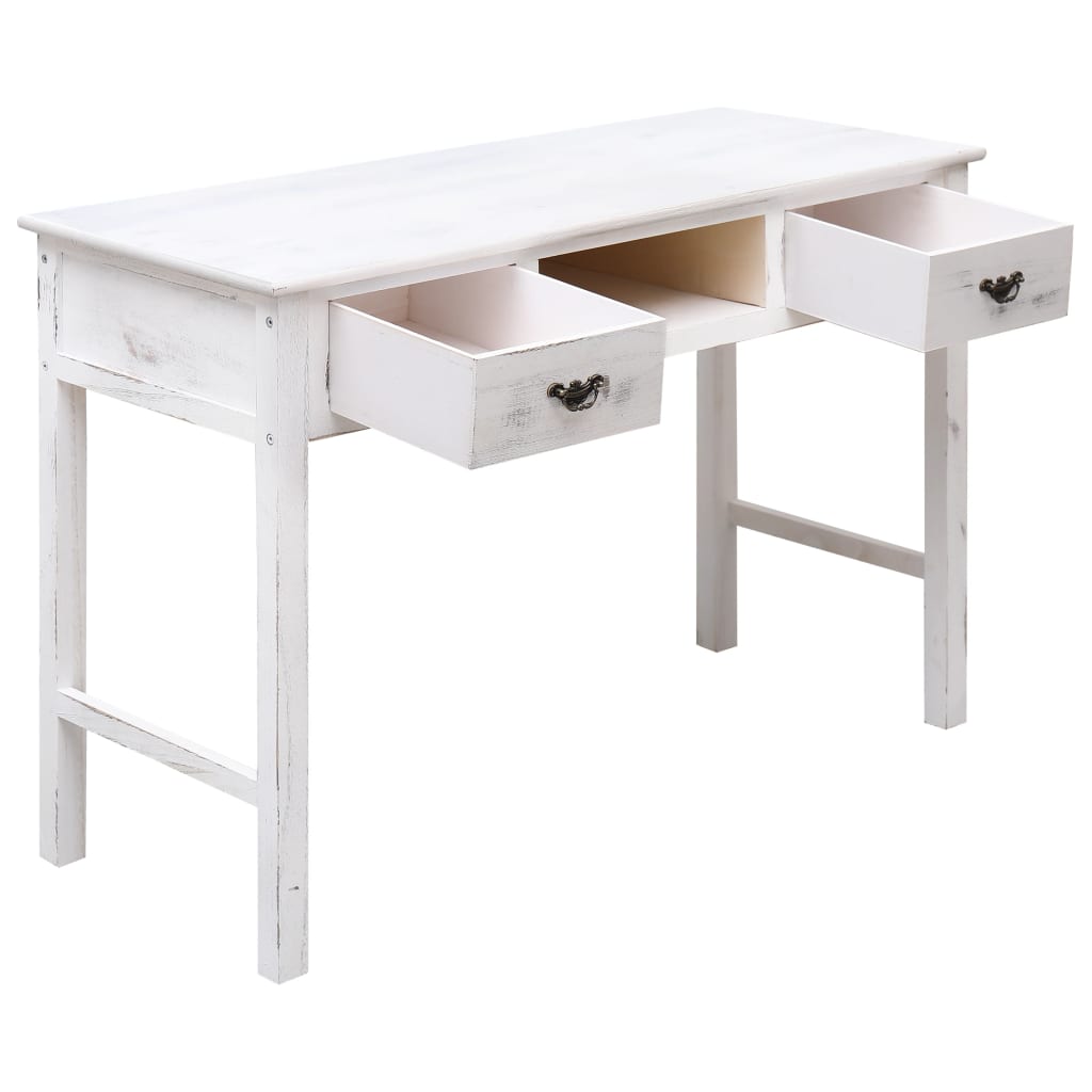 Mesa consola de madera blanco antiguo 110x45x76 cm - Imagen 2