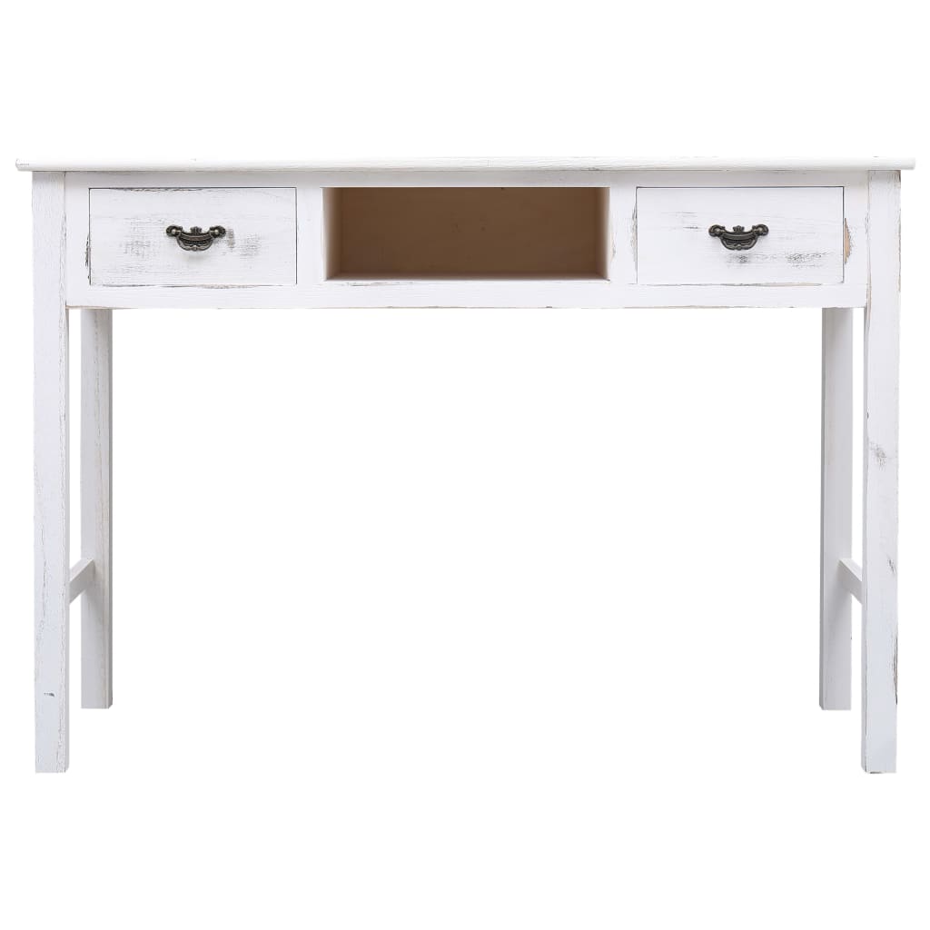 Mesa consola de madera blanco antiguo 110x45x76 cm - Imagen 4