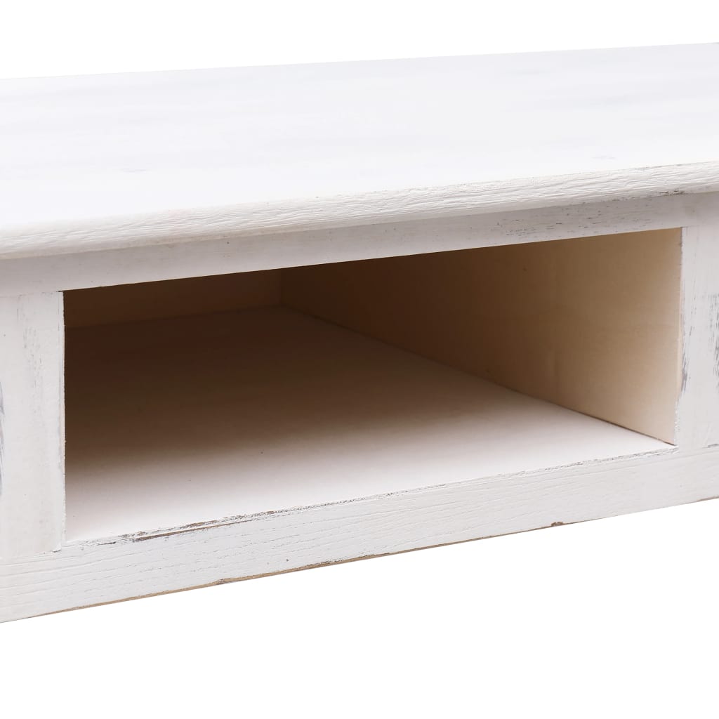 Mesa consola de madera blanco antiguo 110x45x76 cm - Imagen 7