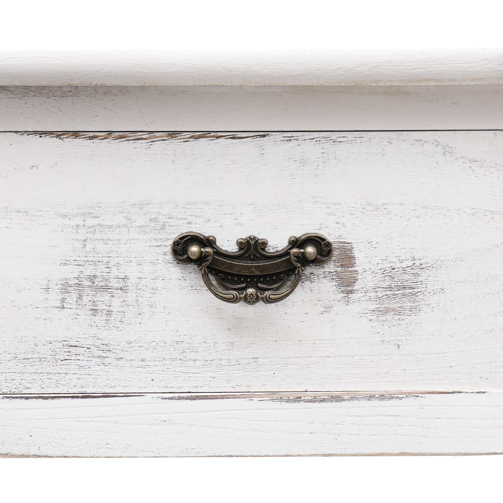 Mesa consola de madera blanco antiguo 110x45x76 cm - Imagen 8
