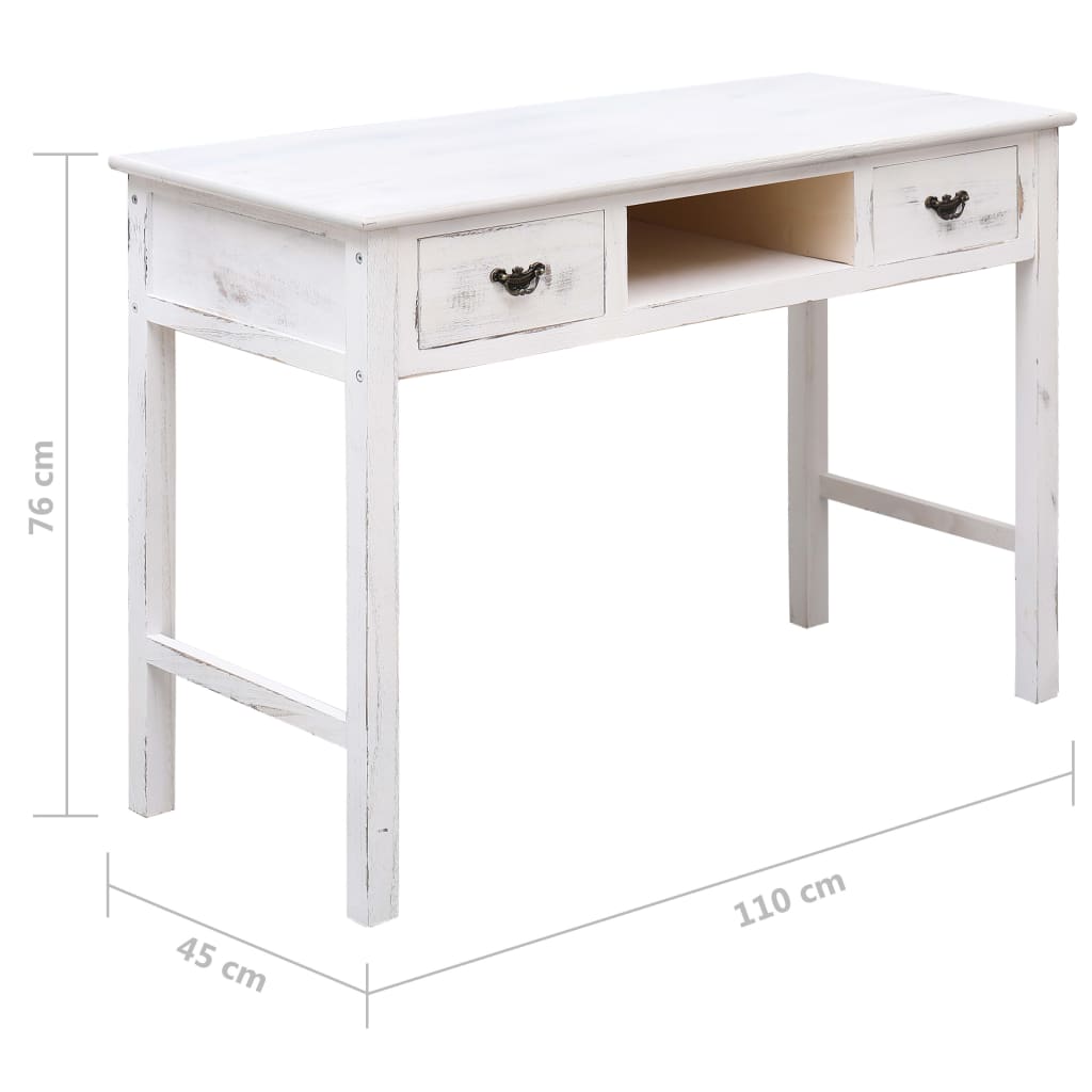 Mesa consola de madera blanco antiguo 110x45x76 cm - Imagen 9
