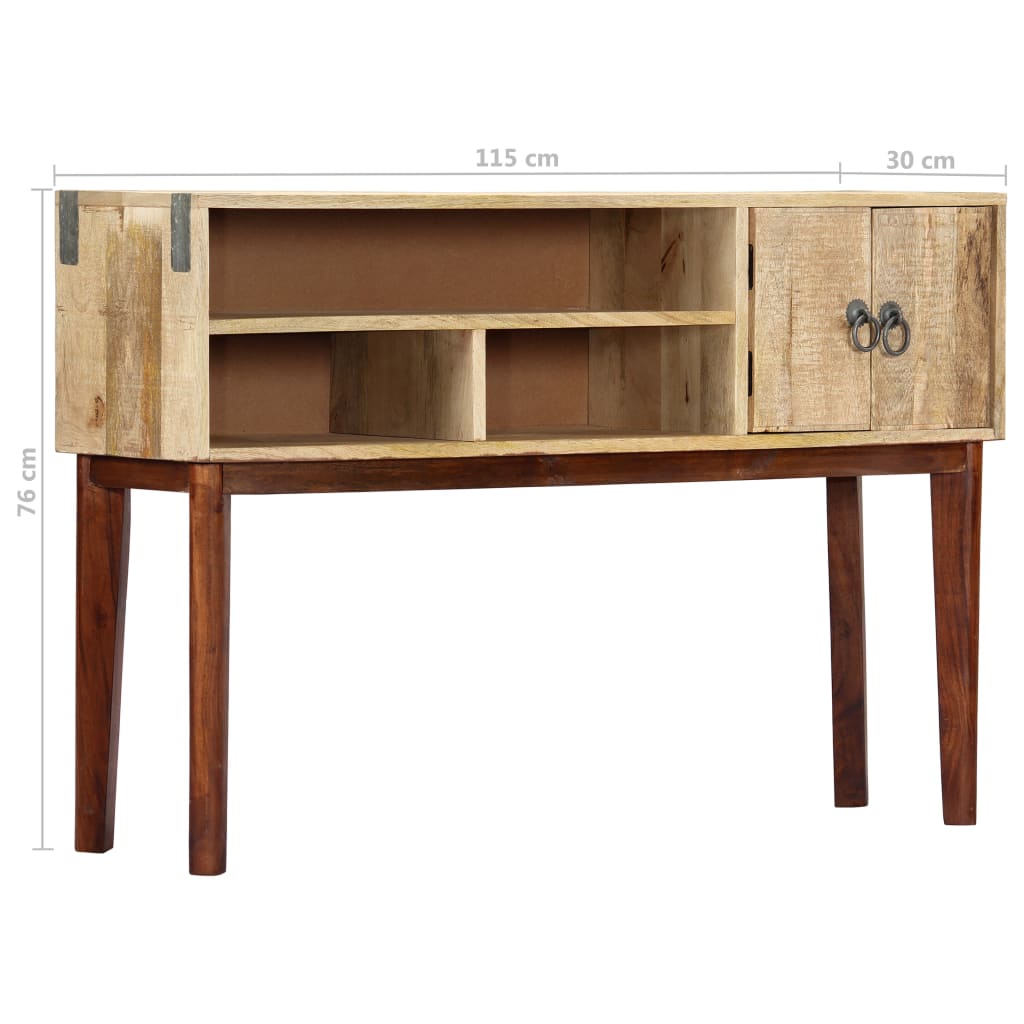 Mesa consola de madera maciza de mango rugosa 115x30x76 cm - Imagen 8