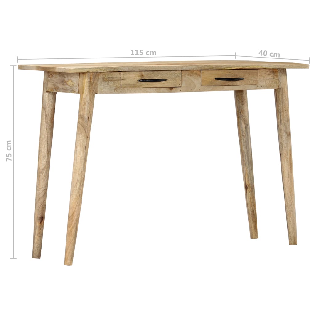 Mesa consola de madera maciza de mango rugosa 115x40x75 cm - Imagen 8