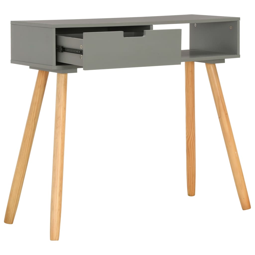 Mesa consola de madera maciza de pino gris 80x30x72 cm - Imagen 2