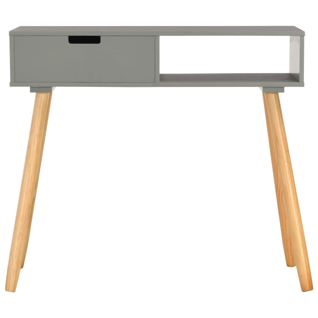 Mesa consola de madera maciza de pino gris 80x30x72 cm - Imagen 3