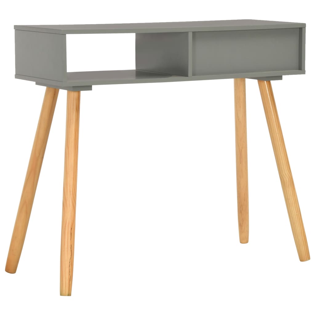 Mesa consola de madera maciza de pino gris 80x30x72 cm - Imagen 4