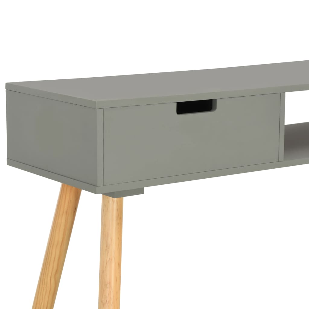 Mesa consola de madera maciza de pino gris 80x30x72 cm - Imagen 6