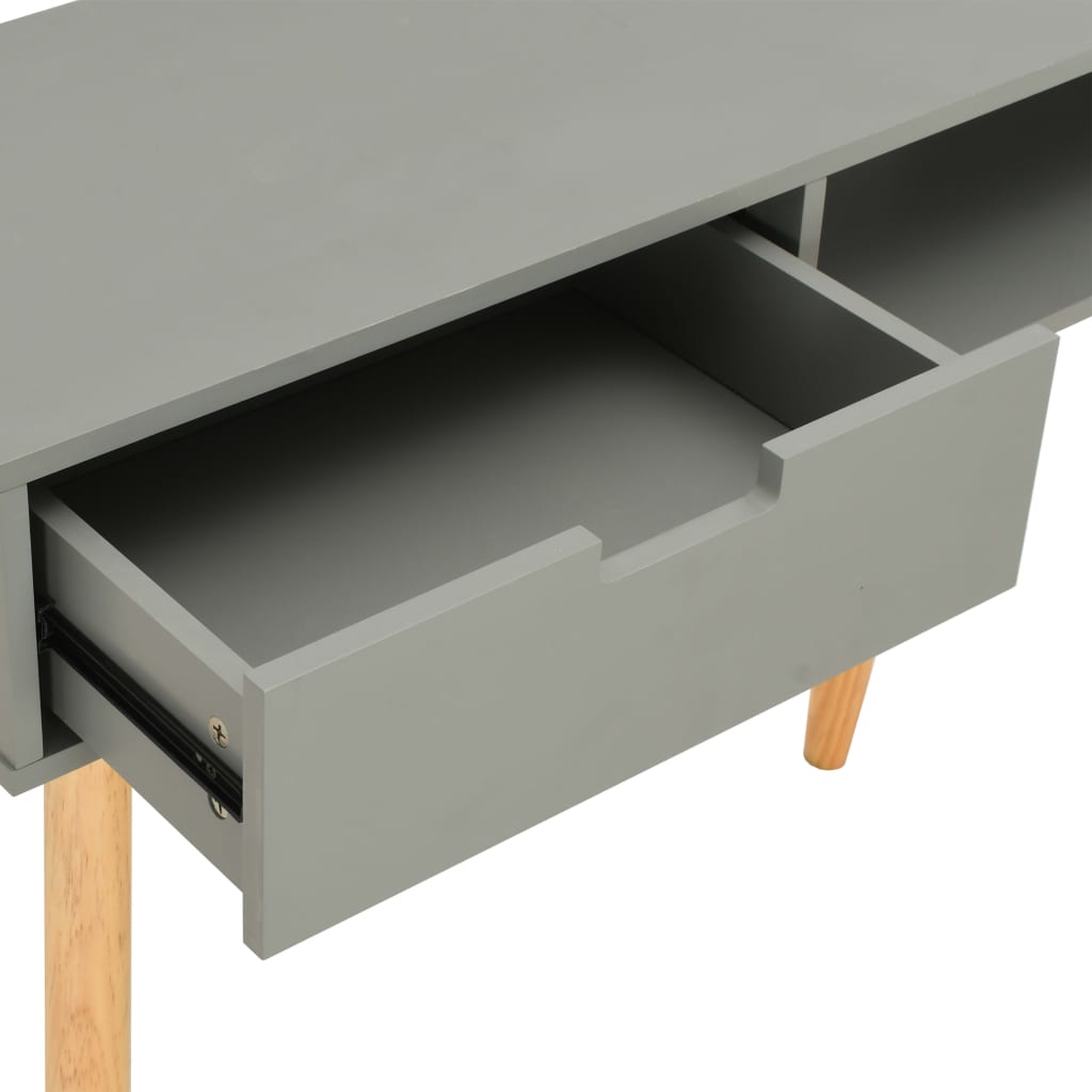 Mesa consola de madera maciza de pino gris 80x30x72 cm - Imagen 7
