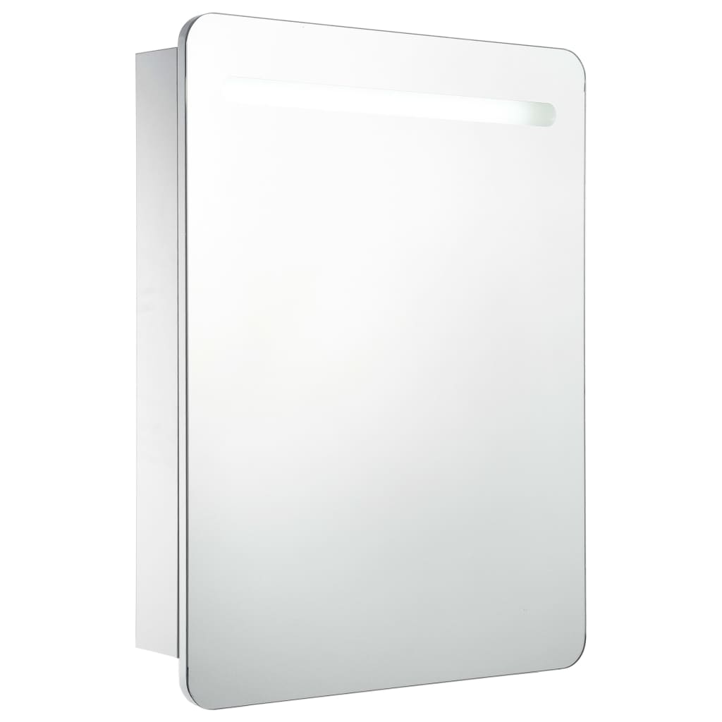 Mueble de baño con espejo LED 60x11x80 cm - Imagen 2