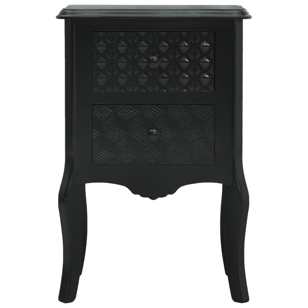 Mesita de noche de MDF negra 43x32x65 cm - Imagen 2